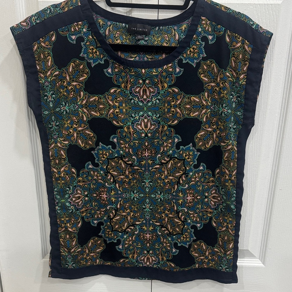The Limited Black and Green Patterned Top